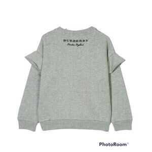 Burberry Children's Girl's Sweatshirt in Gray with Ruffle Sleeve Detail (Sz 4Y)
